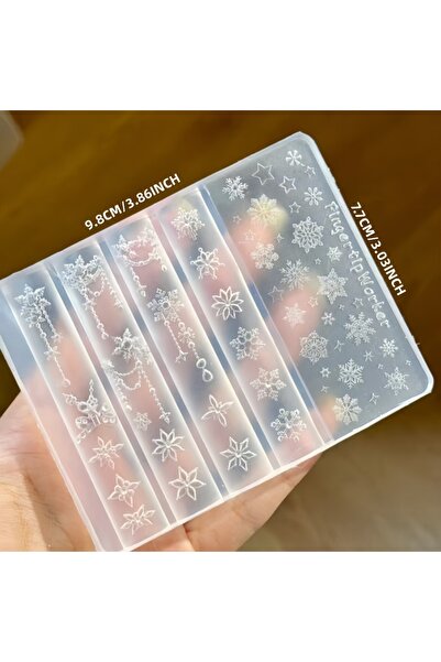 Choice PF-540 سلسلة ندفة ثلجية شتوية رقيقة، فيونكة نجمة مخملية، زينة أظافر ثل...