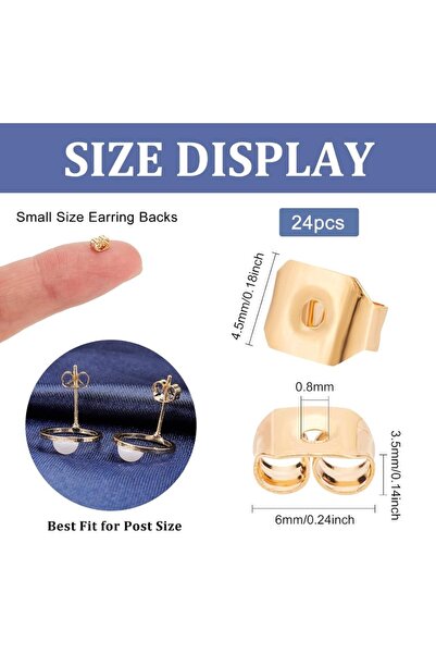 Choice 24 قطعة (12 زوجًا) من أغطية الأقراط البديلة المطلية بالذهب عيار 18 قير...