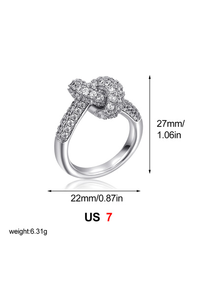 Choice T1727 8 Classic Colored Zircon Intersection Ring Stainless Steel Water...