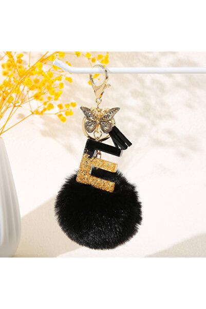 Choice سلسلة مفاتيح سوداء رائعة على شكل حرف من الأبجدية الإنجليزية (من A إلى ...