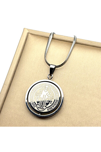 Choice قلادة ميدالية القديس بنديكت الكاثوليكية الدوارة للنساء والرجال، مصنوعة...