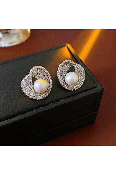 Choice Earrings style1 Round Hollowed Zircon Stud Earrings for Women Unique I...