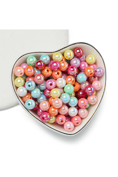 choice2 100 قطعة جديدة من خرز أكريليك الدائري ذي الألوان العشوائية AB، مقاس 6...