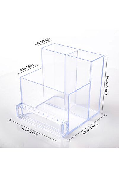 Choice صندوق منظم أدوات الأظافر المصنوع من مادة ABS البيضاء الشفافة والأكريلي...