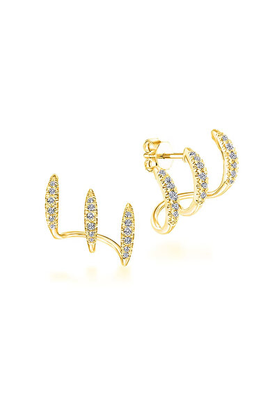 Choice Gold Exquisite Silver Color Claws Stud Earrings with Crystal Modern De...