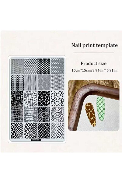 Choice S09 قالب كبير الحجم لفن الأظافر، بنمط ختم ونقشة فرنسية ونمط قلب وعنكبو...