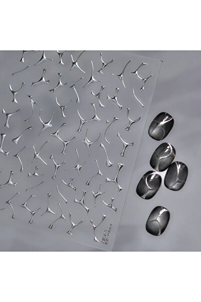 NAILFYOU TO5250S ملصقات فن الأظافر خماسية الأبعاد بتصميم خطوط فرنسية غير منتظ...