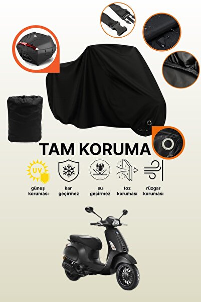 dokaca غطاء دراجة نارية متوافق مع Vespa Sprint S 150 من Black Lock، غطاء واقي