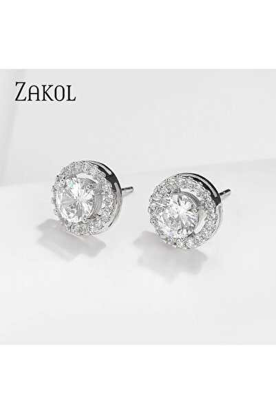 Choice أقراط زاكول بيضاء بسيطة صغيرة مرصعة بكريستال الزركون AAA للنساء، مناسب...