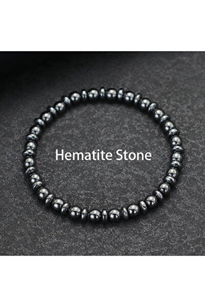 Choice hematite stone New Handmade Man Stone Bracelet With Birthstone 6mm Tig...