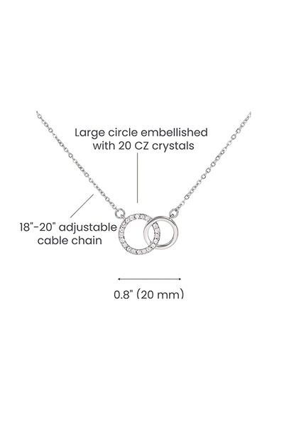 Choice 45cm Platinum Plated To My Boyfriend's Mom Cubic Zirconia Double Ring ...