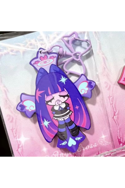 Choice purple Panty & Stocking with Garterbelt Anime KeyChain Men Key Chain f...