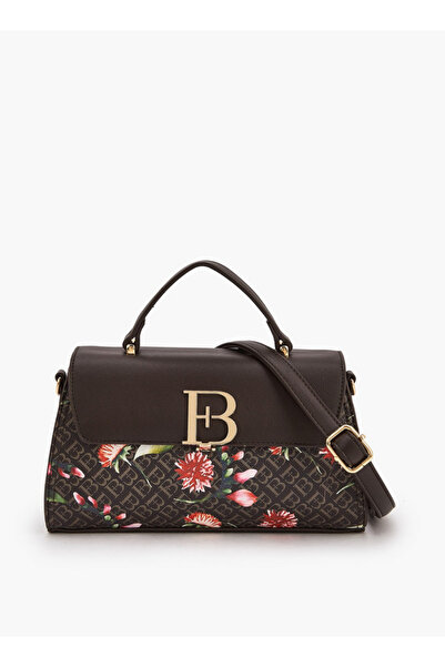 Flora Bella by Shoexpress حقيبة كتف مطبوعة بنقشة الأحرف الأولى مع حزام قابل ل...
