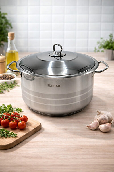 Rivorn Arian Gastro 32X22 cm Stainless Steel Pot 17.6 Lt – Deep Body Large Vo...