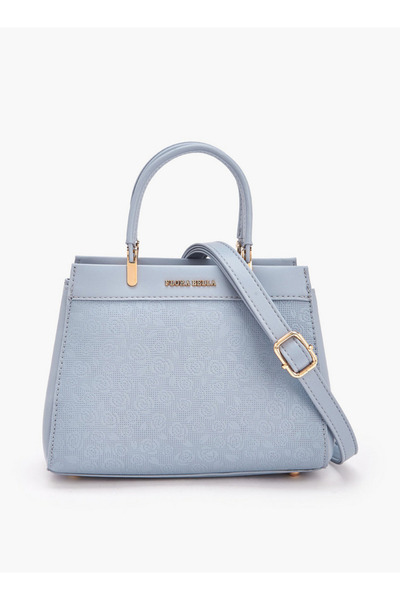 Flora Bella by Shoexpress حقيبة يد مزينة بشعار بارز مع حزام قابل للفصل - ارتف...