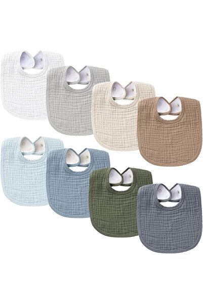 Generic Muslin Baby Bibs 8 Pack Baby Bandana Drool Bibs Cotton for Unisex Boy...