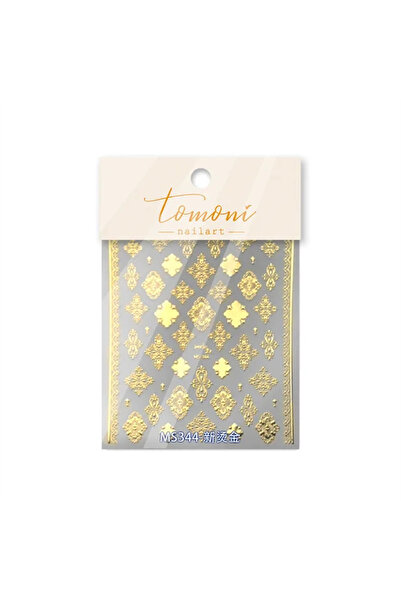 Choice قطعة واحدة MS344-J ملصقات أظافر برونزية ذهبية وفضية بتصميم بوهيمي عتيق...