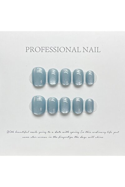 Choice مجموعة من 10 قطع من الأظافر الاصطناعية القصيرة على شكل عين القطة، مصنو...