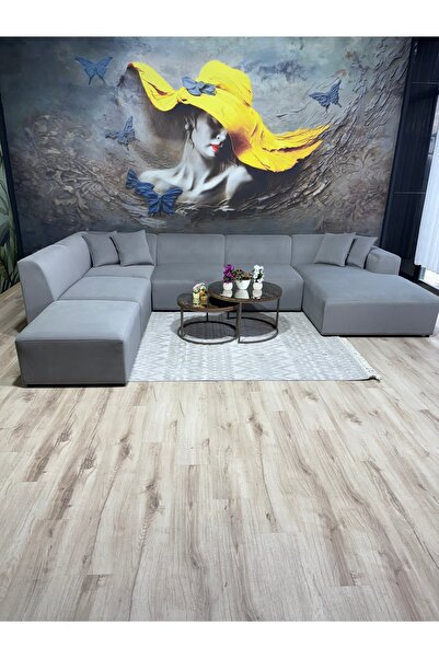 Erduran Mobilya Monza 6 modül uzanmalı leke tutmaz kumaş, ürün özelliklerini ...