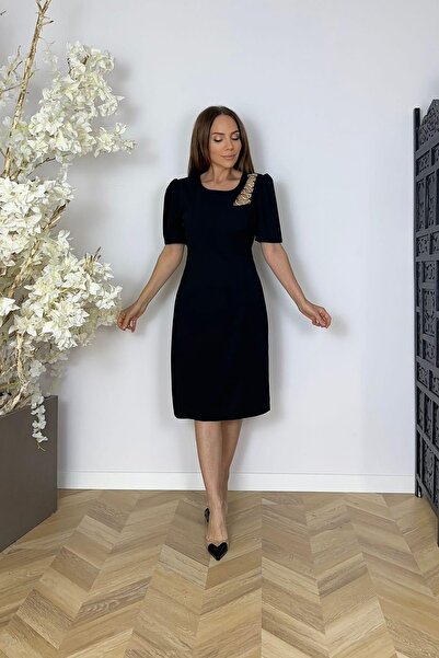 gesmoda G1693 Taş Detaylı Abiye Elbise Siyah