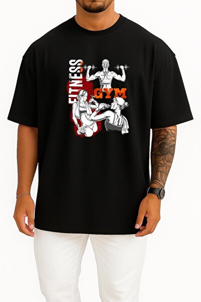 Bahriyeli Collection supradimensionat Gym Girll Bust cu imprimeu Unisex tricou