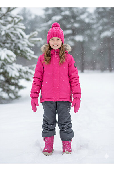ALYAKİDS Çocuk Kar Botu Kartanesi Cırtlı Soğuk Ve Suya Dayanıklı