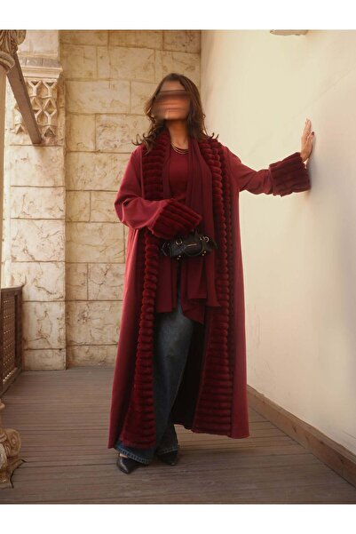 AYA MW1805 - عباية شامواه مع تدخيلة فرو