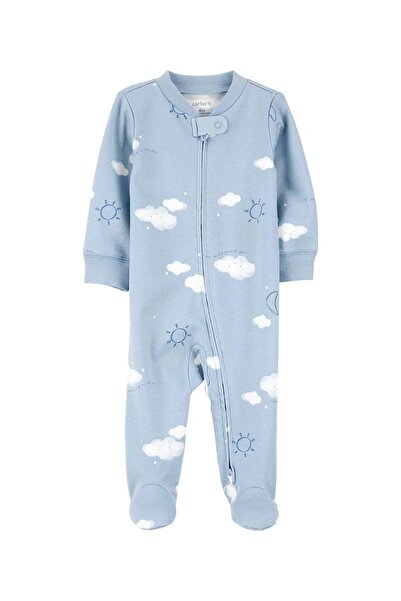 Carter's Erkek Bebek 3-9 Ay Gökyüzü Desenli Uyku Tulumu Mavi