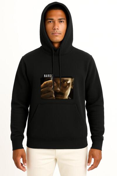 Bahriyeli Collection Hooded Narcos 1 Chest Printed Unisex Sweatshirt
