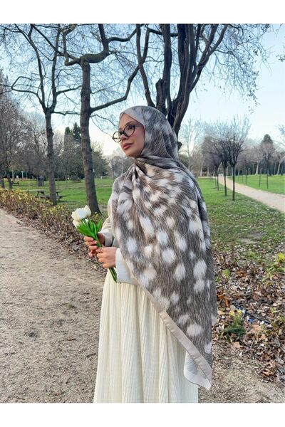 Mira İpek Royal Bambi Ceylan Desenli Pamuk Soft Şal ps212