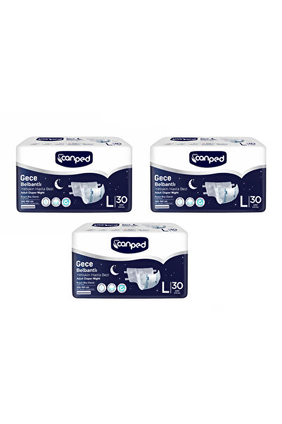 Canped Waistband Adult Diapers Night Large 30 Pcs 3 Pieces