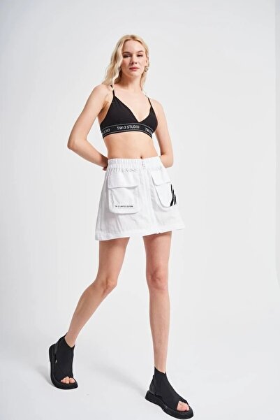 tw3 Striped Detail Cargo Pocket Pieces Detachable Design Women's Long Skirt