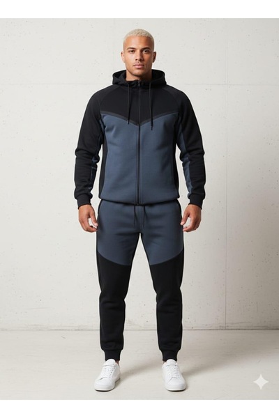 Shine Stone Men's Dik Hooded Comfortable Fit Tracksuit Set