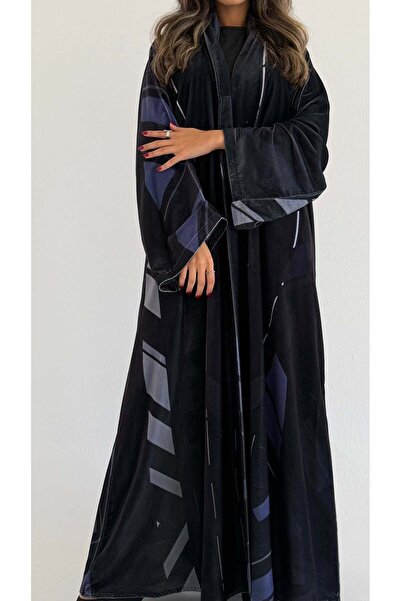 AYA MWT885 - عباية مخمل طباعة