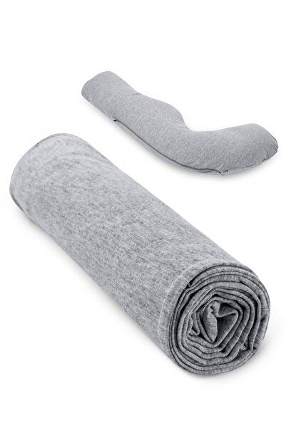 Momcozy J Shaped Pregnancy Pillow Cover Only - Grey