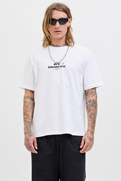 Jack & Jones Men's Ufc Licensed T-Shirt with Back and Chest Print - Ultimate