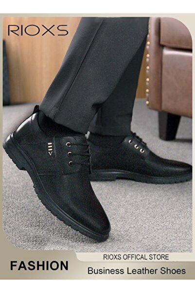 RIOXS Men's Dress Shoes, Formal Business Leather Shoes, Classic Lace-up Round...