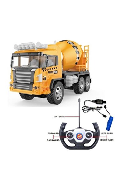 Toyska RC Uzaktan Kumandalı Beton Mikseri - Şarjlı, Işıklı, Full Fonksiyon İş...