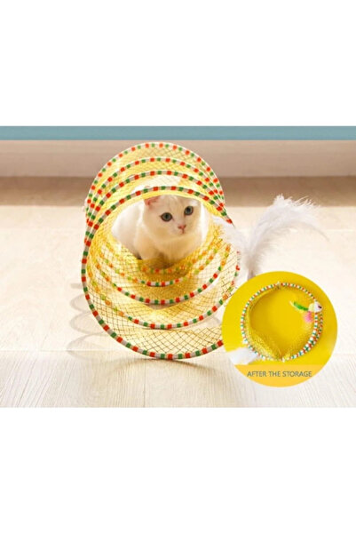 VitaBuddy Spiral Katlanabilir Kedi Tüneli Oyuncağı - Esnek Ve Fare Oyuncaklı