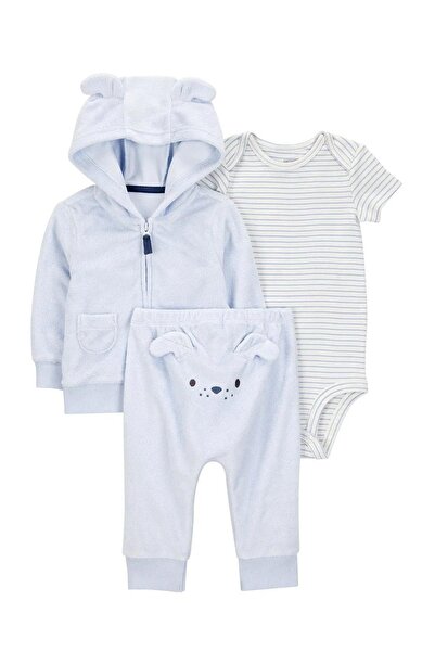 Carter's Erkek Bebek 3-12 Ay Hırkalı Üçlü Takım Mavi