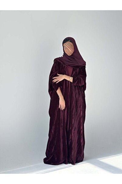 AYA MW1890 - Velvet abaya with crepe dress