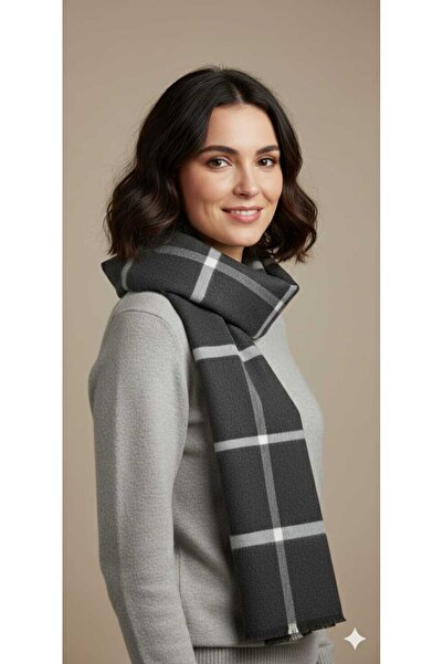 Mrs.idea Kışlık Çok Renkli Ekose Atkı Kare Desenli Omuz Şalı