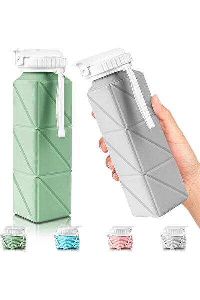 Arabest Collapsible Travel Water Bottles, Food Grade BPA Free Silicone Foldab...