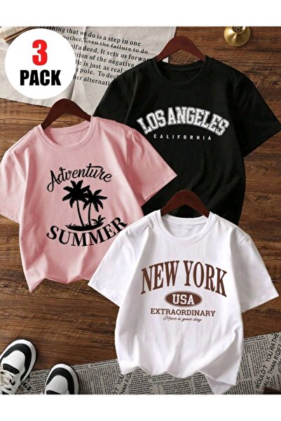 stil x SET DE 3 PIESE SEZONUL NOU, TRIOU PENTRU FATA, MULTICOLOARE, 100% BUMBAC