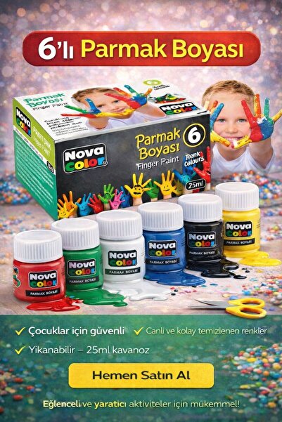 ANI OFİS KIRTASİYE A K 6’lı Parmak Boyası Seti – Yıkanabilir ve Çocuklar İçin...
