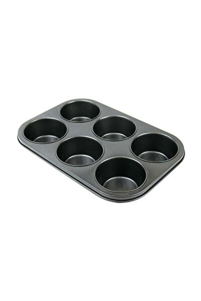 Generic 6 Grid Muffin Cake Mould Black 27X19cm