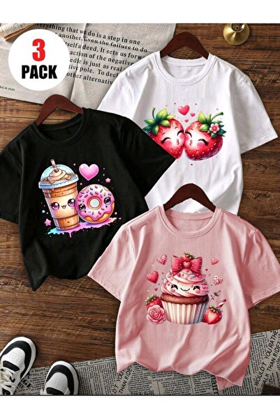 stil x SET DE 3 PIESE SEZONUL NOU, TRIOU PENTRU FATA, MULTICOLOARE, 100% BUMBAC