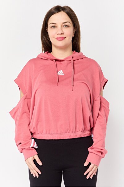 adidas Women Sportswear Fit Long Sleeve Outdoor Hoodie, Old Rose
