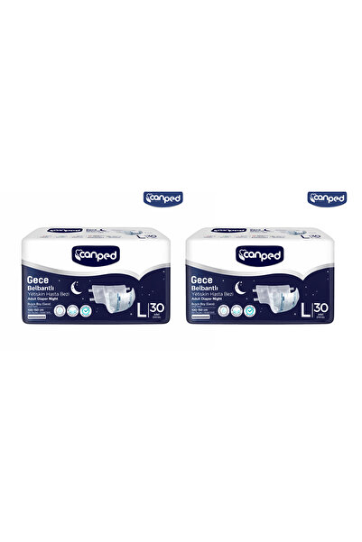 Canped Waistband Adult Diapers Night Large 30-Piece 2 Pack