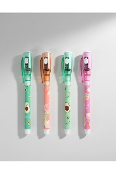 kids&kids 4 Adet Görünmez Sihirli Kalem Seti - Çilek, Şeftali, Avokado Figürlü